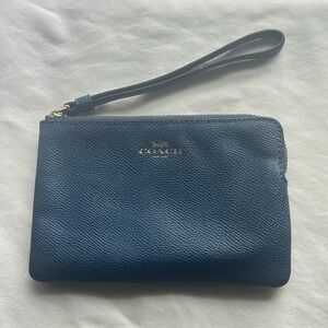 COACH Blue Leather Wristlet